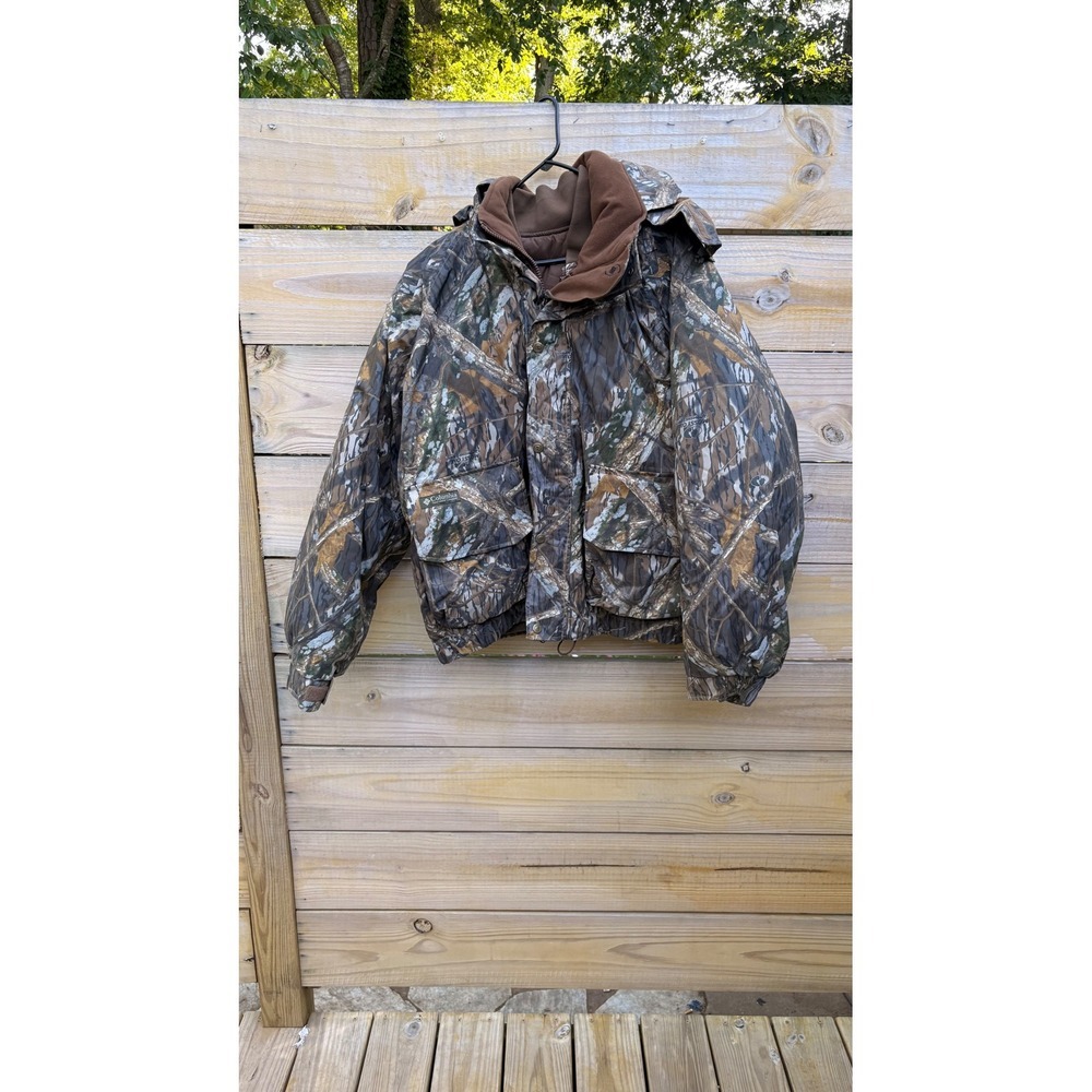 Columbia Mossy Oak Shadow Branch Camo Hunting Jacket Hooded Loops Mens 3 in 1